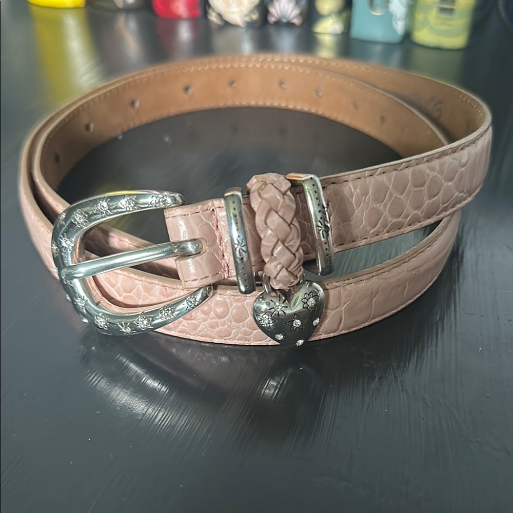 Brighton Pink Croc Leather Belt